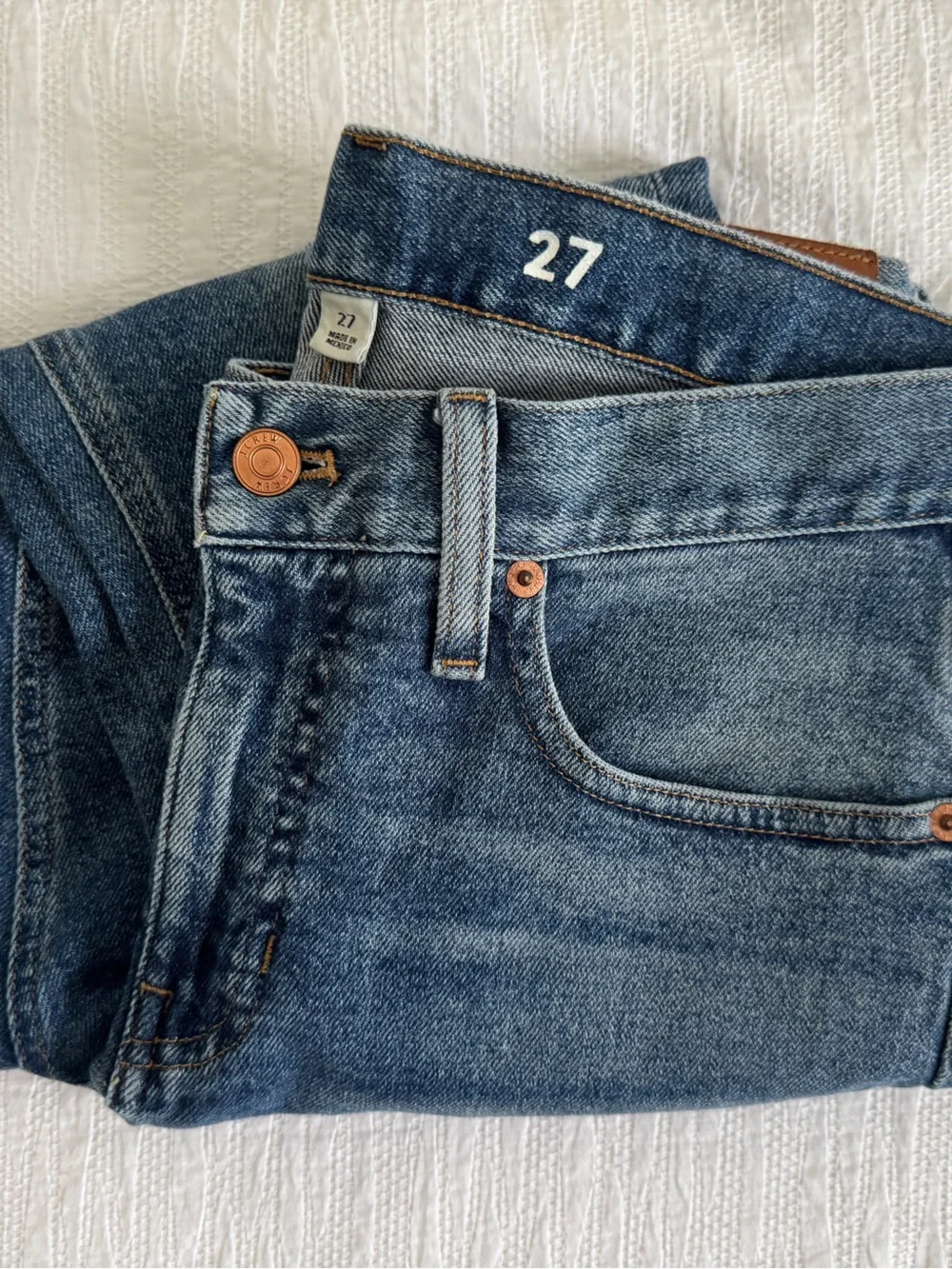 J. Crew Women's Emmi Boot Crop Jeans in Medium Blue Denim 27
